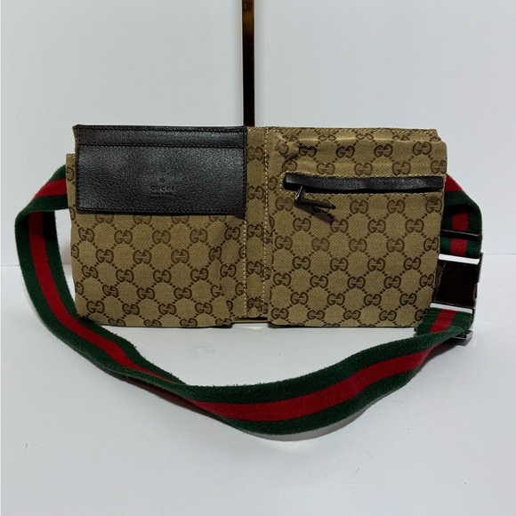 Gucci Handbags - Gucci Beige and Brown GG Belt Bag